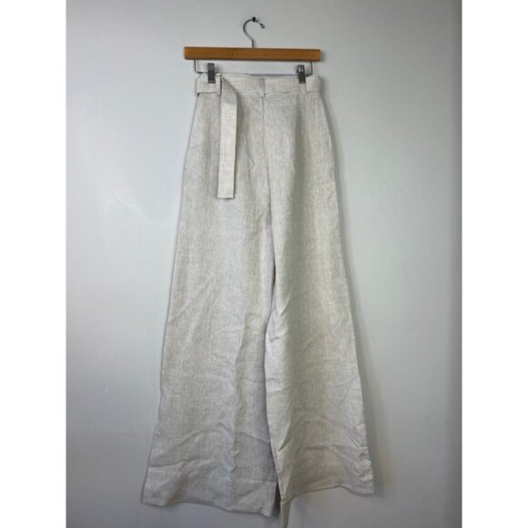 NWT The Femm Linen Detachable Belt Wide Leg Iris Pant Natural Women's Size: XS - Picture 7 of 8